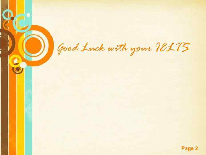 Good Luck with your IELTS Free Powerpoint Templates Page 2 