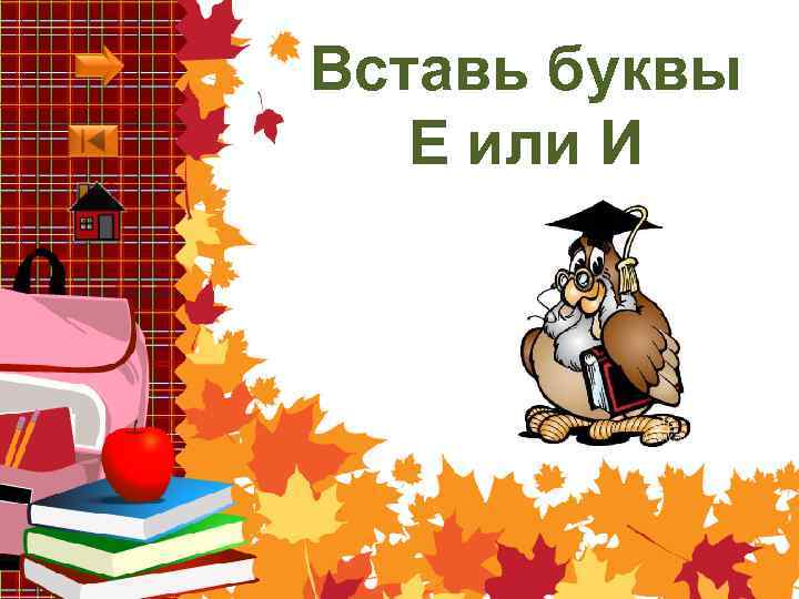 Вставь буквы Е или И 