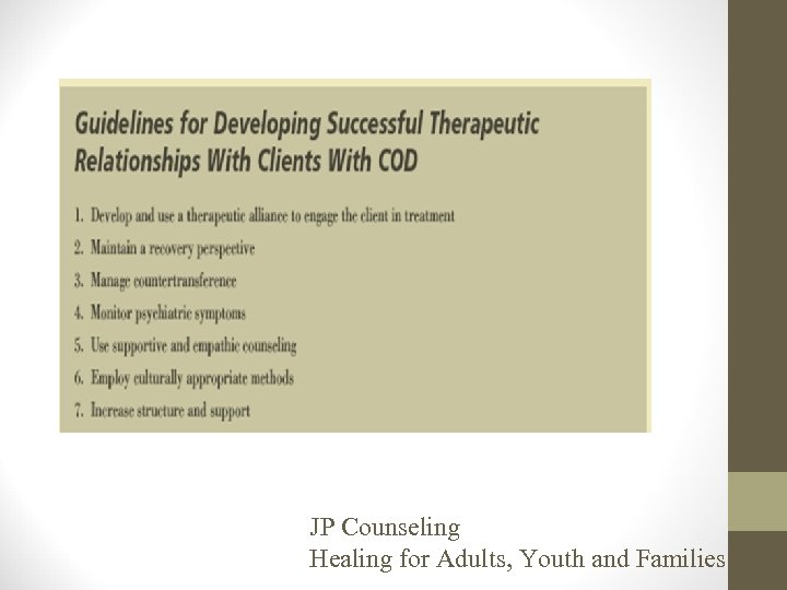 JP Counseling Healing for Adults, Youth and Families 