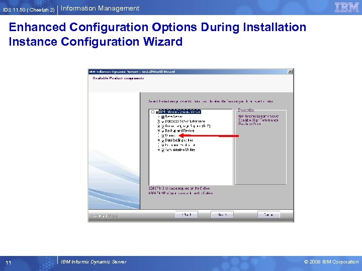 IDS 11. 50 ( Cheetah 2) Information Management Enhanced Configuration Options During Installation Instance