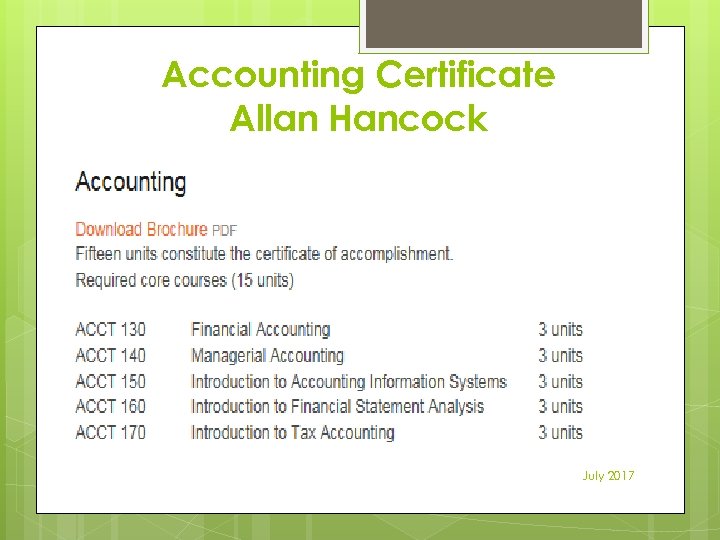 Accounting Certificate Allan Hancock July 2017 