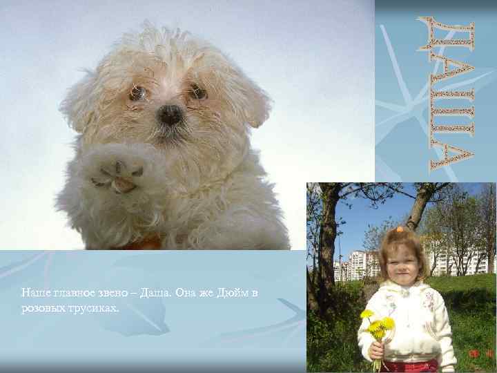 Наше главное звено – Даша. Она же Дюйм в розовых трусиках. 