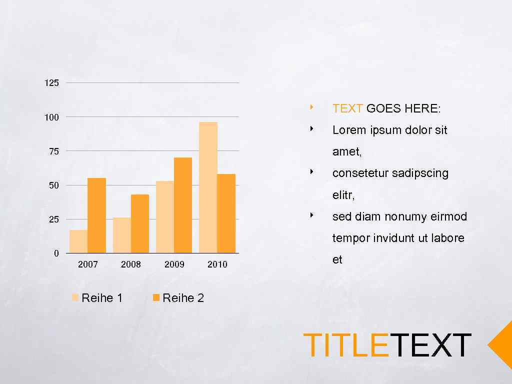 125 ‣ ‣ 100 TEXT GOES HERE: Lorem ipsum dolor sit amet, 75 ‣