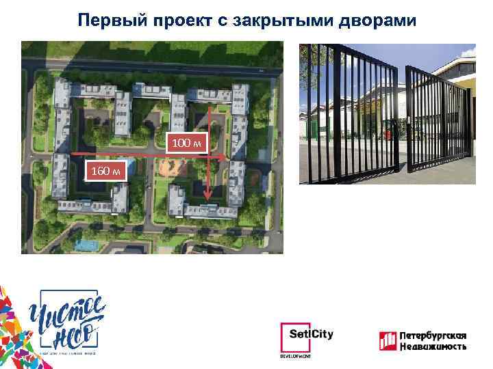Первый проект с закрытыми дворами 100 м 160 м 