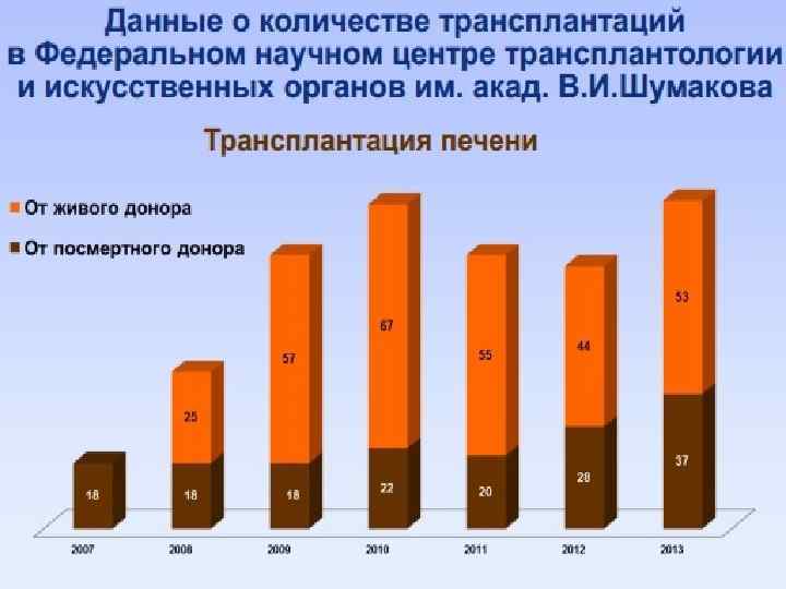 Количество трансплантаций печени в России 