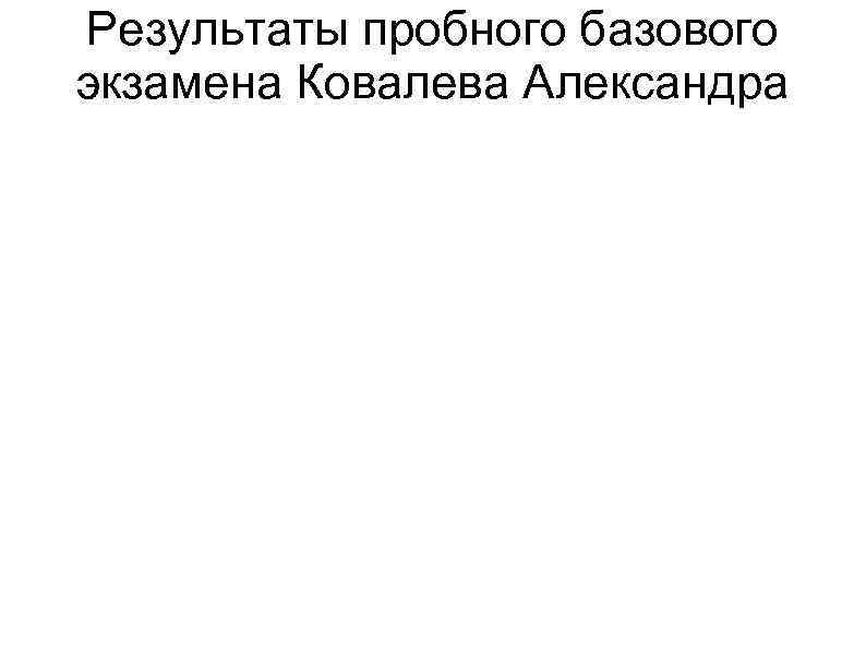 Результаты пробного базового экзамена Ковалева Александра 