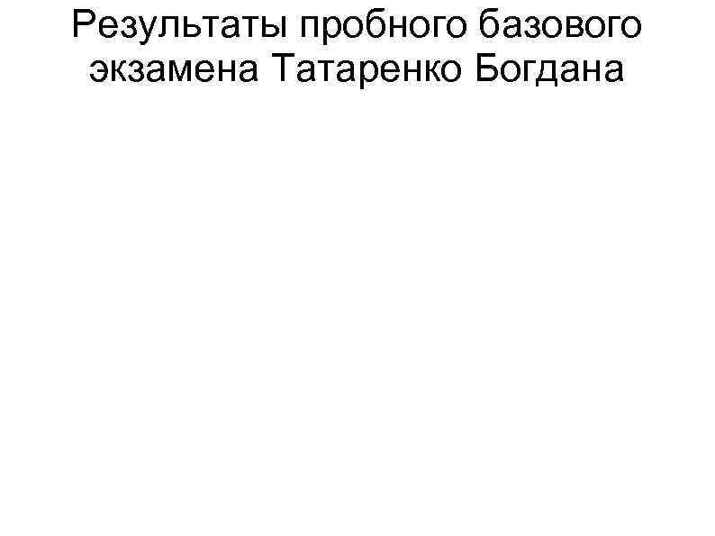 Результаты пробного базового экзамена Татаренко Богдана 