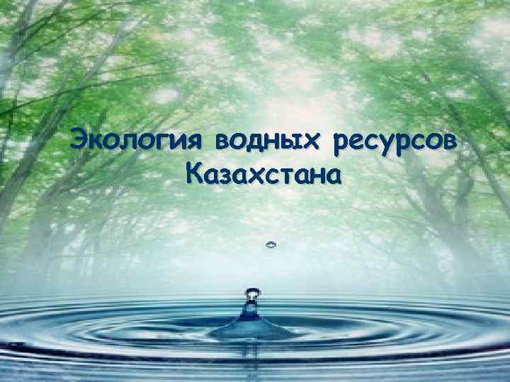 Экология водных ресурсов Казахстана 