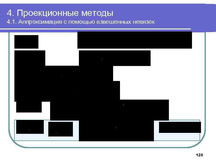 4. Проекционные методы 4. 1. Аппроксимация с помощью взвешенных невязок 128 