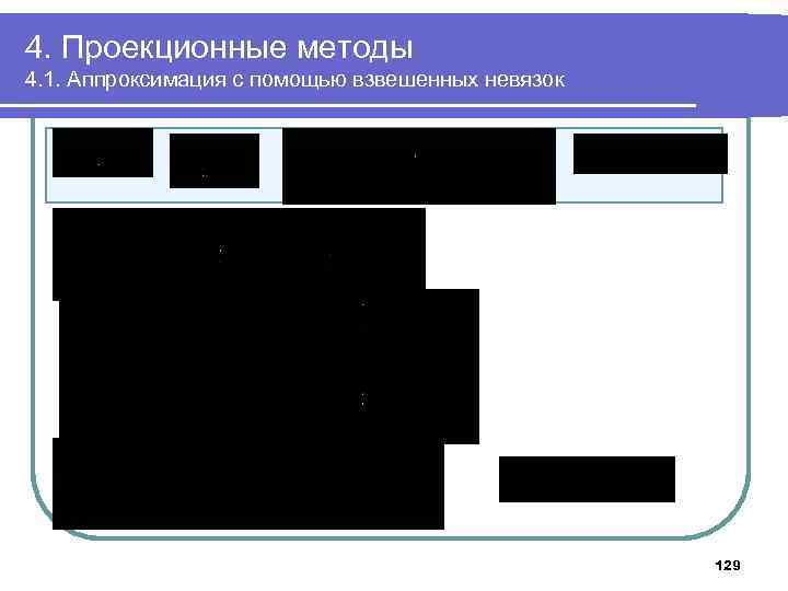 4. Проекционные методы 4. 1. Аппроксимация с помощью взвешенных невязок 129 