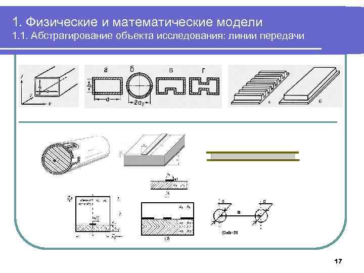 1. Физические и математические модели 1. 1. Абстрагирование объекта исследования: линии передачи 17 