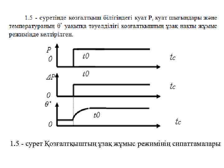 1. 5 - сурет Қозғалтқыштың ұзақ жұмыс режимінің сипаттамалары 