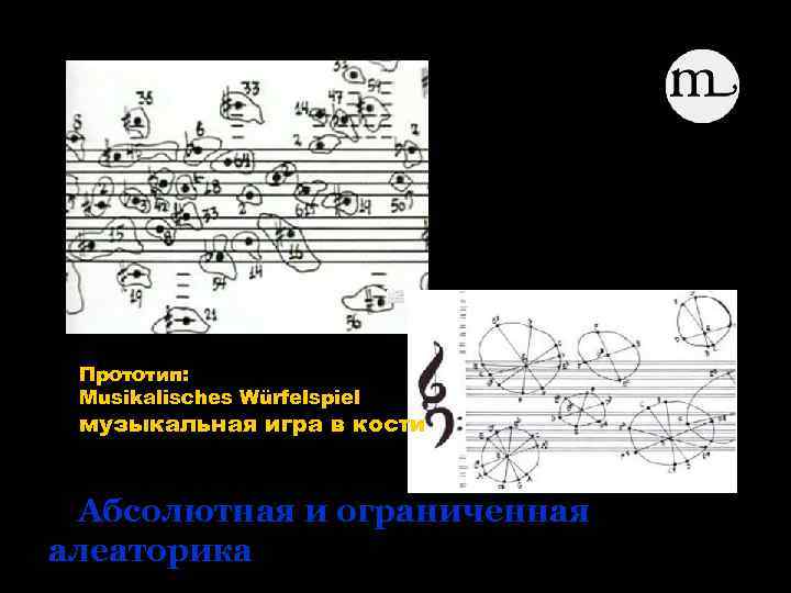 happening happen Прототип: Musikalisches Würfelspiel музыкальная игра в кости Абсолютная и ограниченная алеаторика 