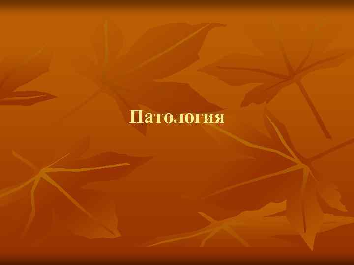 Патология 