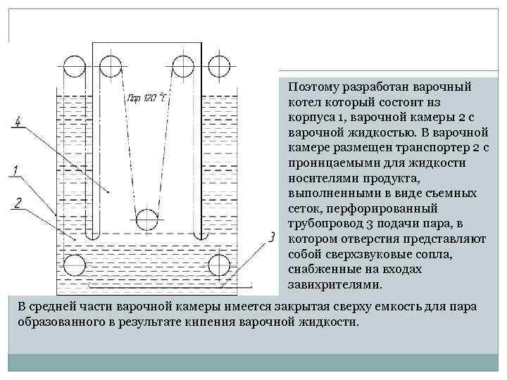Поэтому разработан варочный котел который состоит из корпуса 1, варочной камеры 2 с варочной