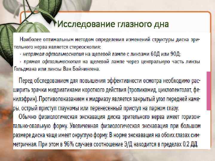 Исследование глазного дна 