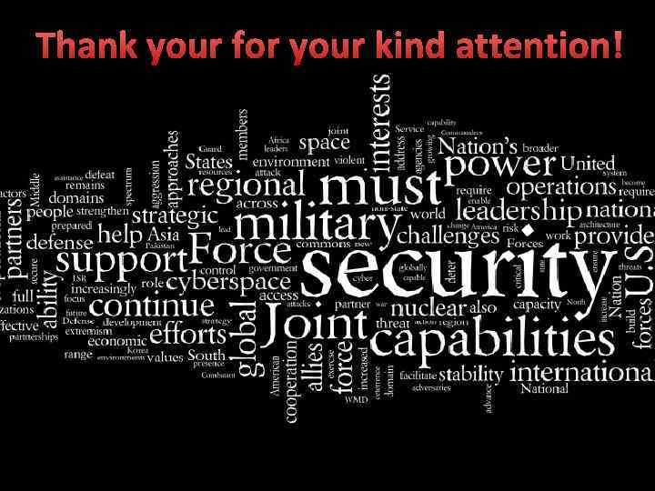 Thank your for your kind attention! 