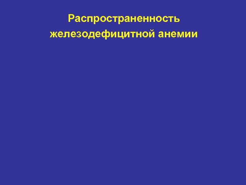 Распространенность железодефицитной анемии 