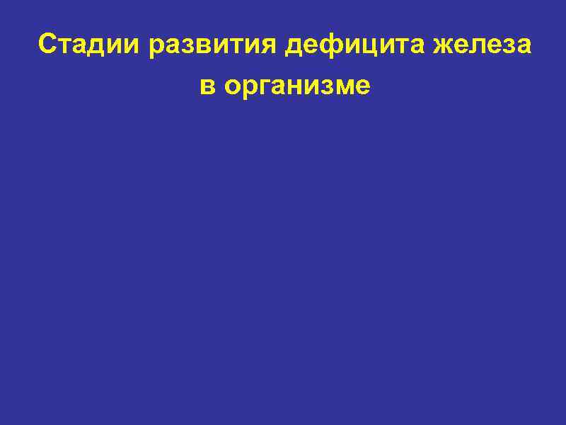 Стадии развития дефицита железа в организме 