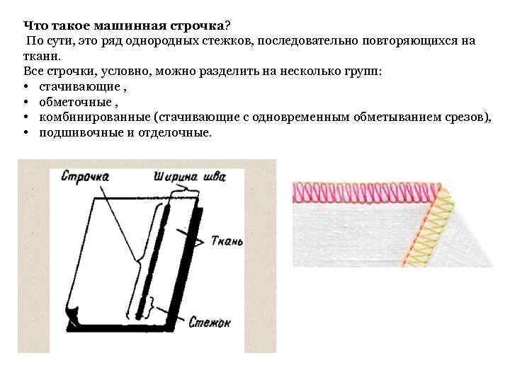 Что такое машинная строчка? По сути, это ряд однородных стежков, последовательно повторяющихся на ткани.