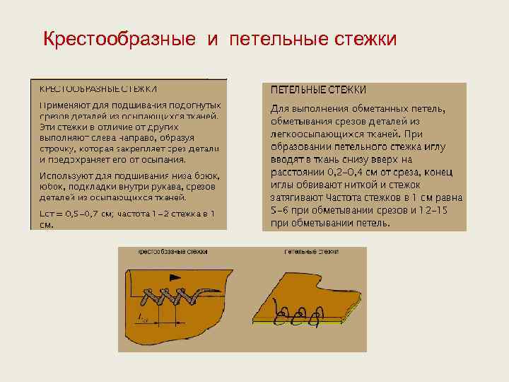 Крестообразные и петельные стежки 