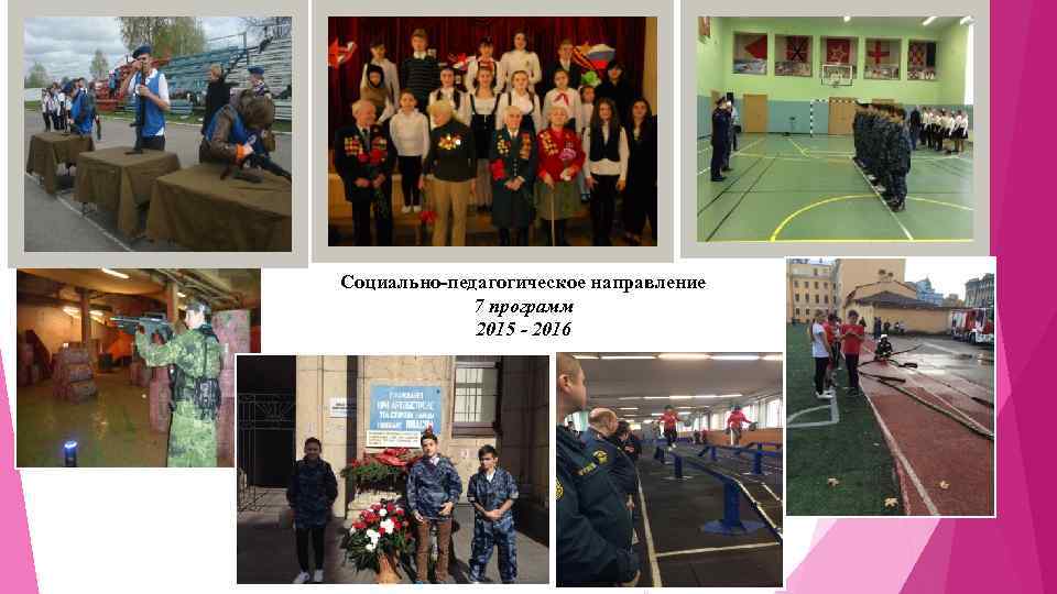 Социально-педагогическое направление 7 программ 2015 - 2016 