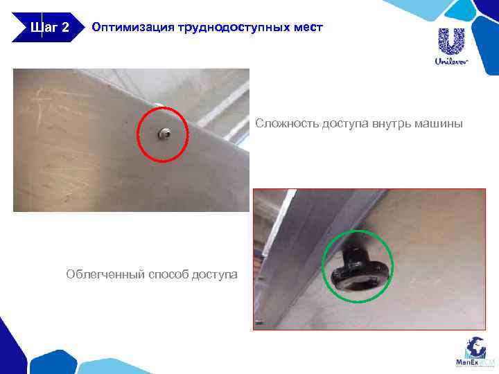 Шаг 2 Оптимизация труднодоступных мест Сложность доступа внутрь машины Облегченный способ доступа 