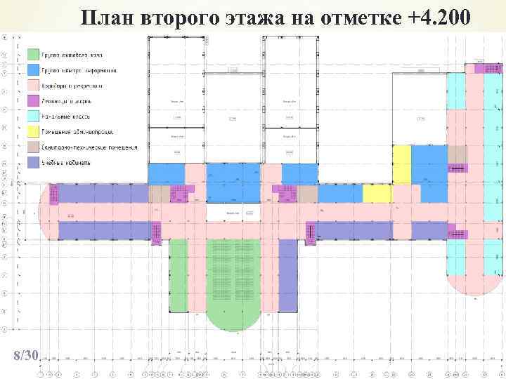 План второго этажа на отметке +4. 200 8/30 