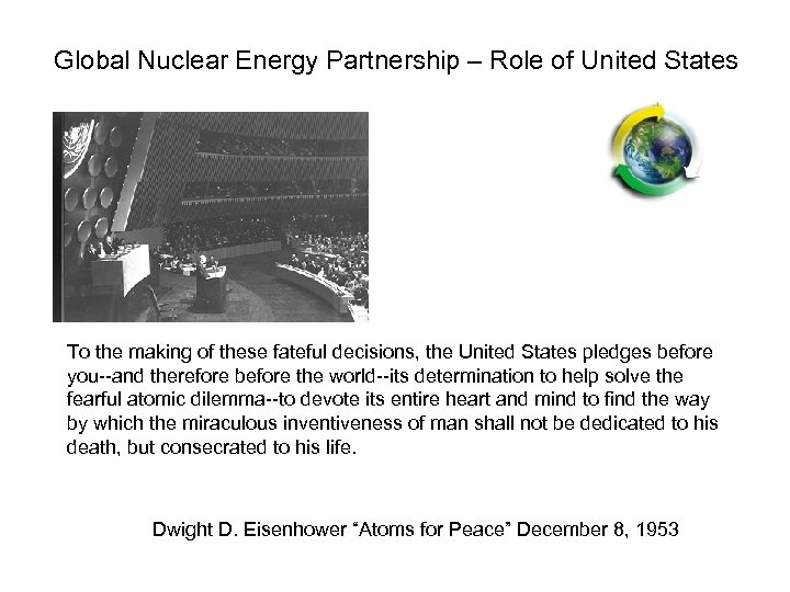 Global Nuclear Energy Partnership – Role of United States To the making of these