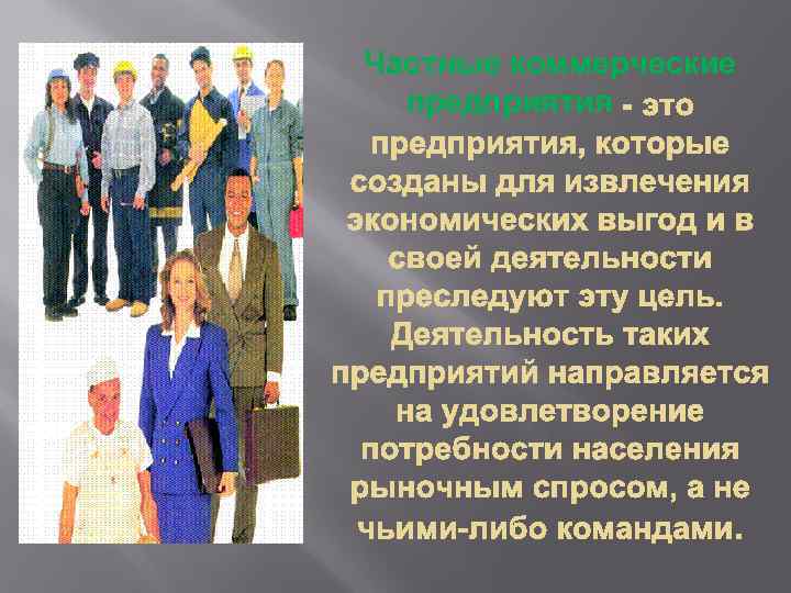 Частные коммерческие предприятия 