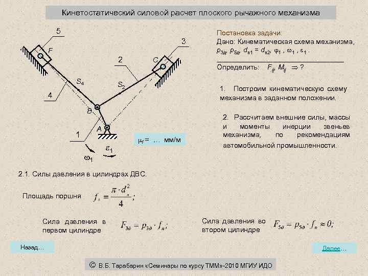 Механизмы расчета