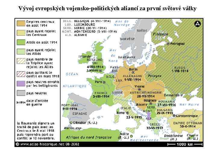 Vývoj evropských vojensko-politických aliancí za první světové války 