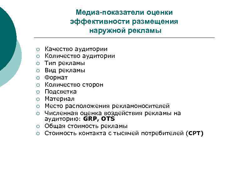 Оценка эффективности наружной рекламы в городе презентация