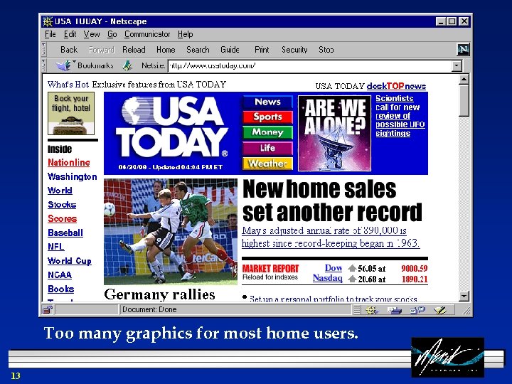 Too many graphics for most home users. 13 