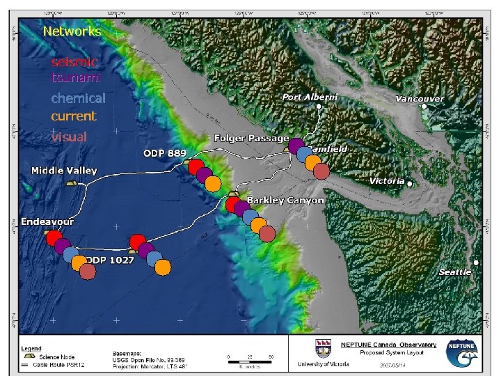 Networks seismic tsunami chemical current visual 