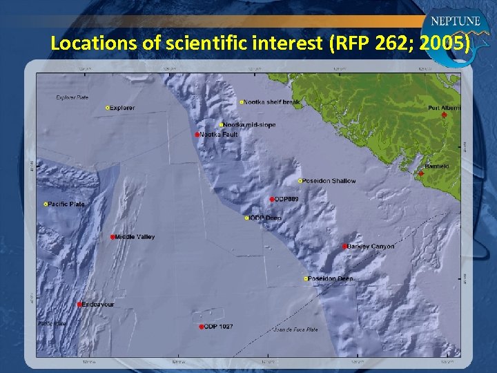 Locations of scientific interest (RFP 262; 2005) 