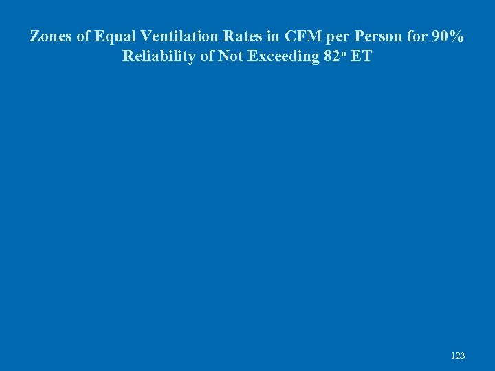 Zones of Equal Ventilation Rates in CFM per Person for 90% Reliability of Not