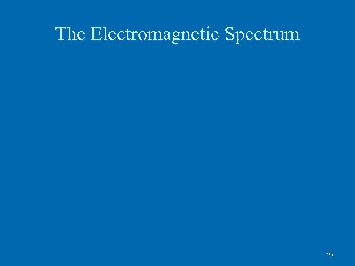 The Electromagnetic Spectrum 27 