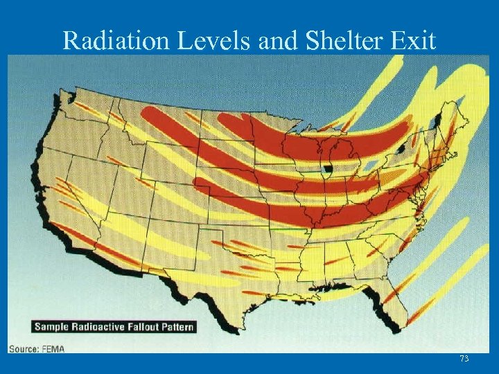 Radiation Levels and Shelter Exit 73 