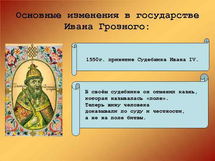 Принятие судебника ивана грозного. Судебник Ивана Грозного изменения. Изменения в государстве при Иване Грозном. Иван Грозный изменения. Изменения в Судебнике 1550.