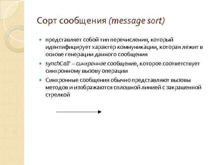 Сорт сообщения (message sort) представляет собой тип перечисления, который идентифицирует характер коммуникации, которая лежит