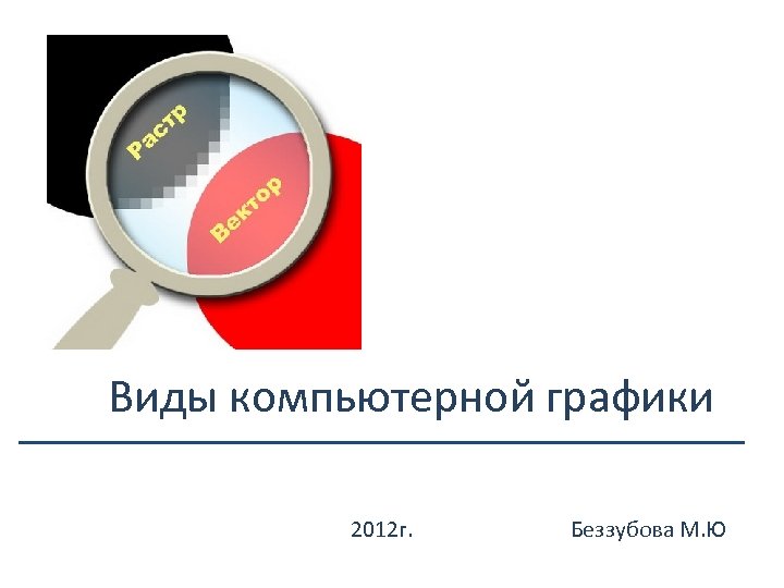 Виды компьютерной графики 2012 г. Беззубова М. Ю 