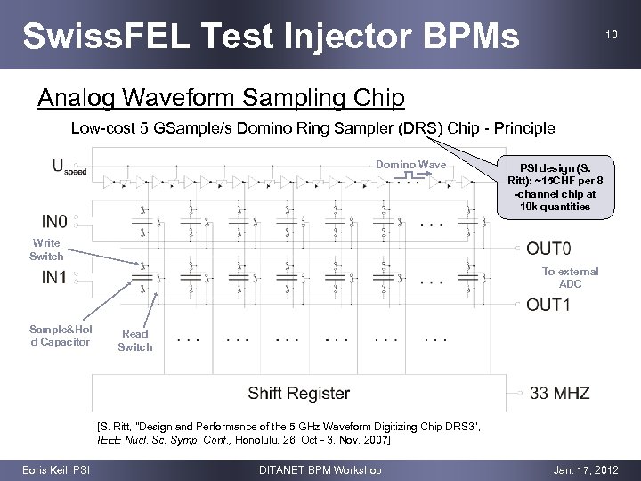 Swiss. FEL Test Injector BPMs 10 Analog Waveform Sampling Chip Low-cost 5 GSample/s Domino