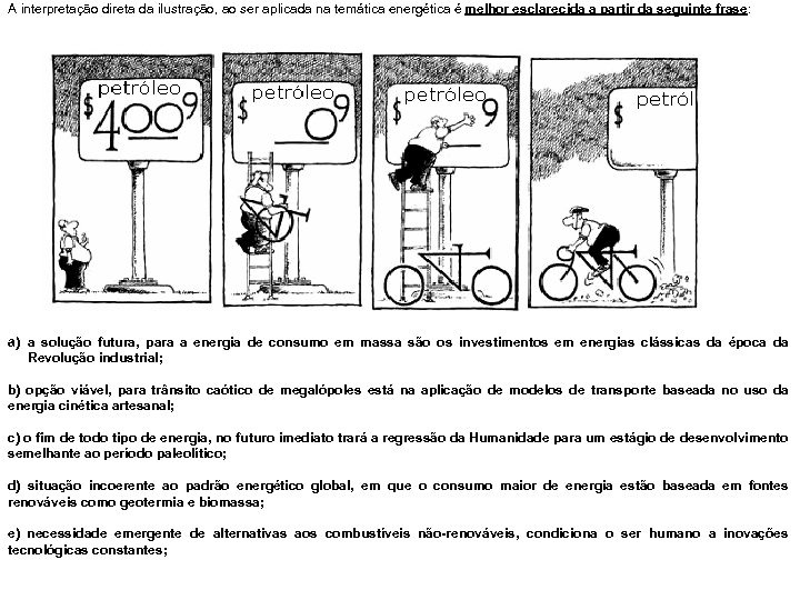 A interpretação direta da ilustração, ao ser aplicada na temática energética é melhor esclarecida