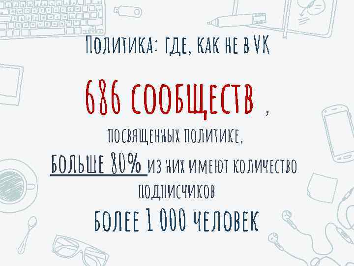 Политика: где, как не в VK 686 сообществ , посвященных политике, больше 80% из
