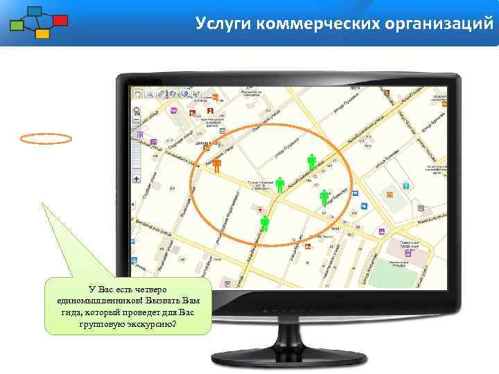 Услуги коммерческих организаций У Вас есть четверо единомышленников! Вызвать Вам гида, который проведет для