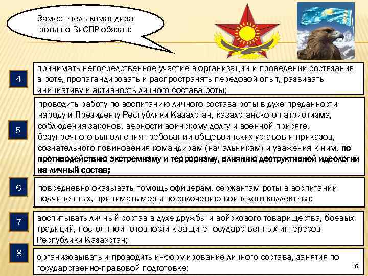 Заместитель командира роты по Ви. СПР обязан: 4 5 6 7 8 принимать непосредственное