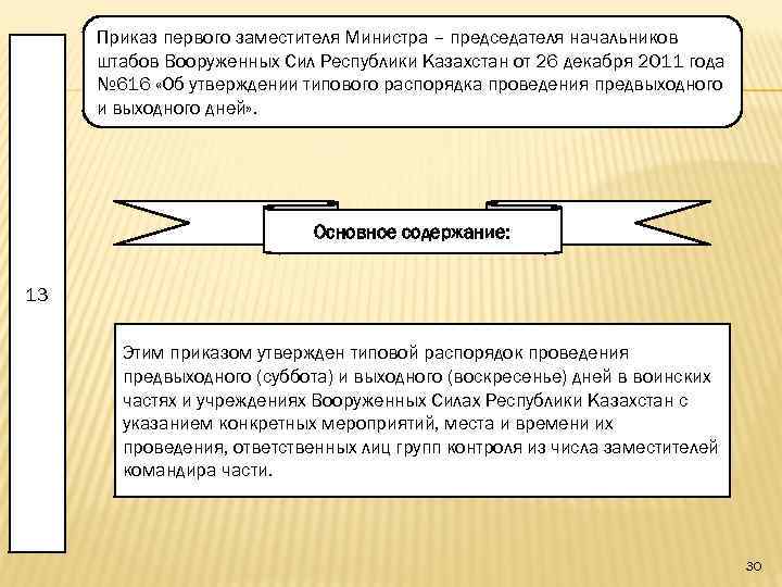 Приказ первого заместителя Министра – председателя начальников штабов Вооруженных Сил Республики Казахстан от 26