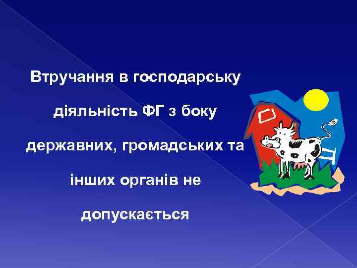 Втручання в господарську діяльність ФГ з боку державних, громадських та інших органів не допускається