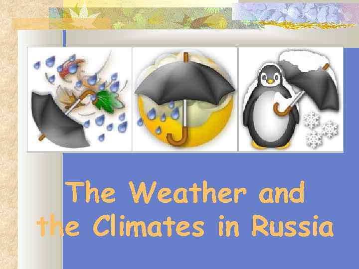 The Weather and the Climates in Russia 